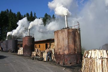 Köhlerei an der Talsperre