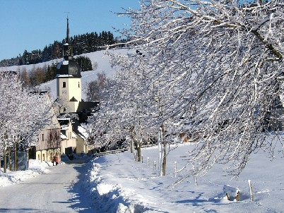 Blick auf das winterliche Sosa